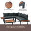 4 Piece L-Shaped Patio Wicker Outdoor 5-Seater Sectional Sofa Seating Group Conversation Sets With Side Table & Dark Grey Cushions