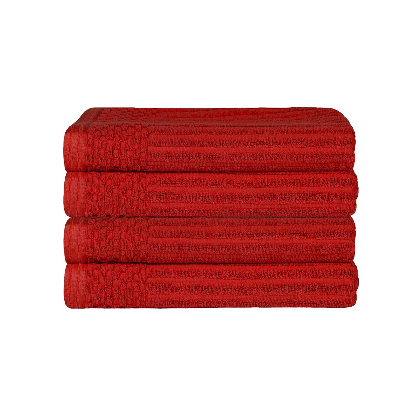 Ribbed Cotton Absorbent Heavyweight Bath Towel, Burgundy