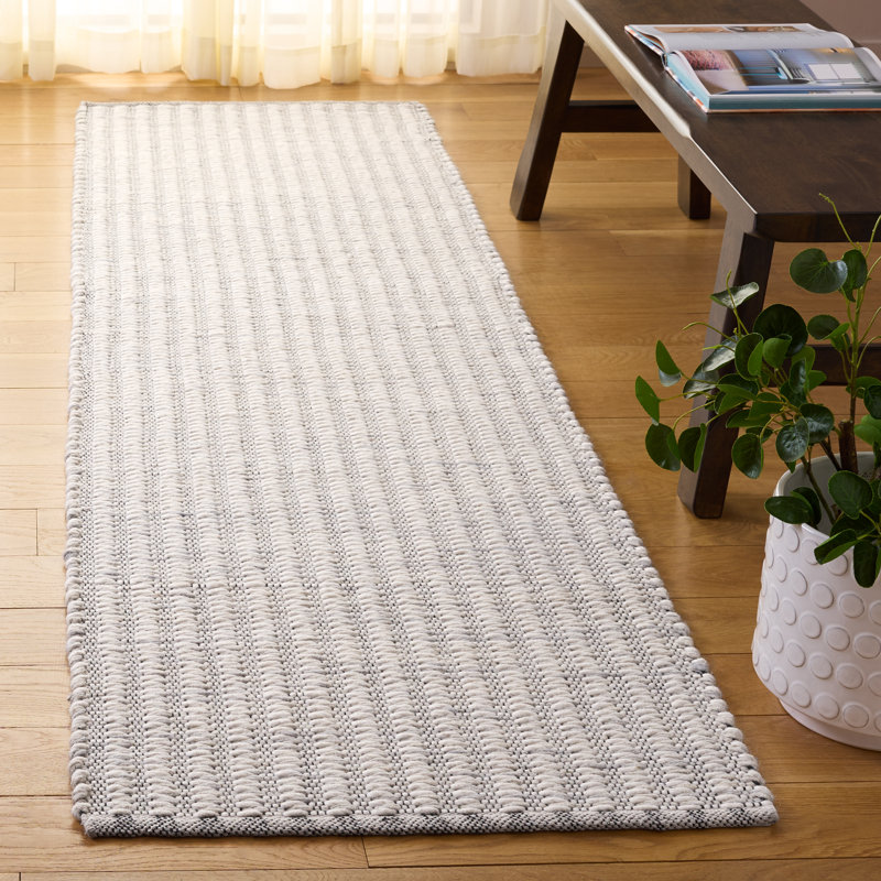 Tapis en laine tissé à la main Natura, Tapis de couloir 2 pi 3 po x 8 pi