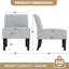 Chaise d'appoint rembourrée sans accoudoirs, chaise de lecture moderne avec pattes et pieds en bois-264064238