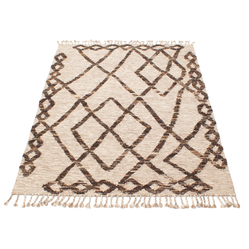 Tapis taupe unique 5 pi 5 po x 7 pi 7 po Tangier