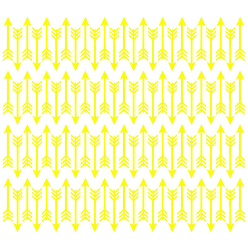 Décalcomanie murale flèches, H 2 po x l 10 po x P 0,8 po, Jaune