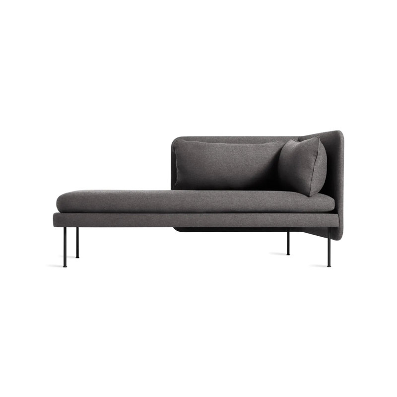 Chaise longue Bloke, Orienté à gauche (vu de face), Laine grise Gabro, Oblivion