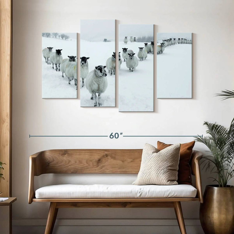 Brampt Winter Sheep, 32" H x 52" W