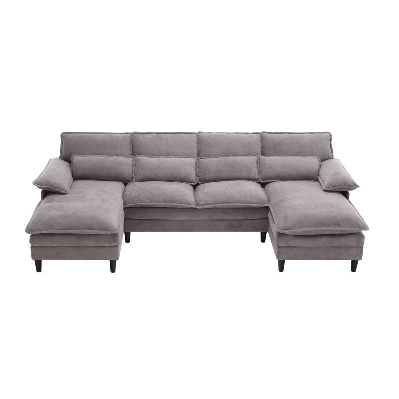 Canapé modulaire en U modulaire, Tissu gris