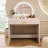 White 39" Bedroom Makeup Vanity Table. Touch Screen Lighted Mirror And Drawer. Curved Design For Elegance. Adequate Storage Space. User-. Simple Installation Procedure-130041072