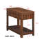 Table de bout rectangulaire 25 po avec tablette de rangement, canapé, table d'appoint et pieds en bois massif pour le salon, la chambre à coucher et le bureau-1923808155