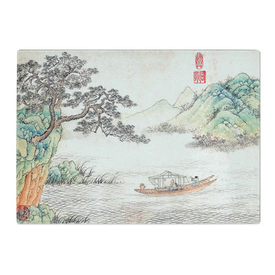 Tempered Glass Passing Boat by Shen Hengji Chopping Board