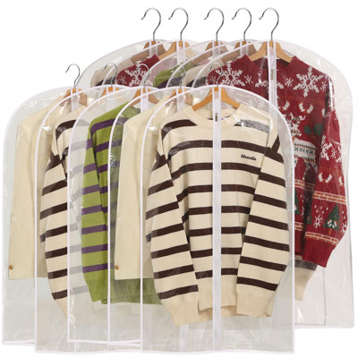 Tous les sacs de vêtements transparents pour suspendre les vêtements, les sacs de costume de 40 po pour le rangement dans les placards, les sacs de protection en plastique pour la poussière, les sacs de protection des vêtements avec fermeture à gliss