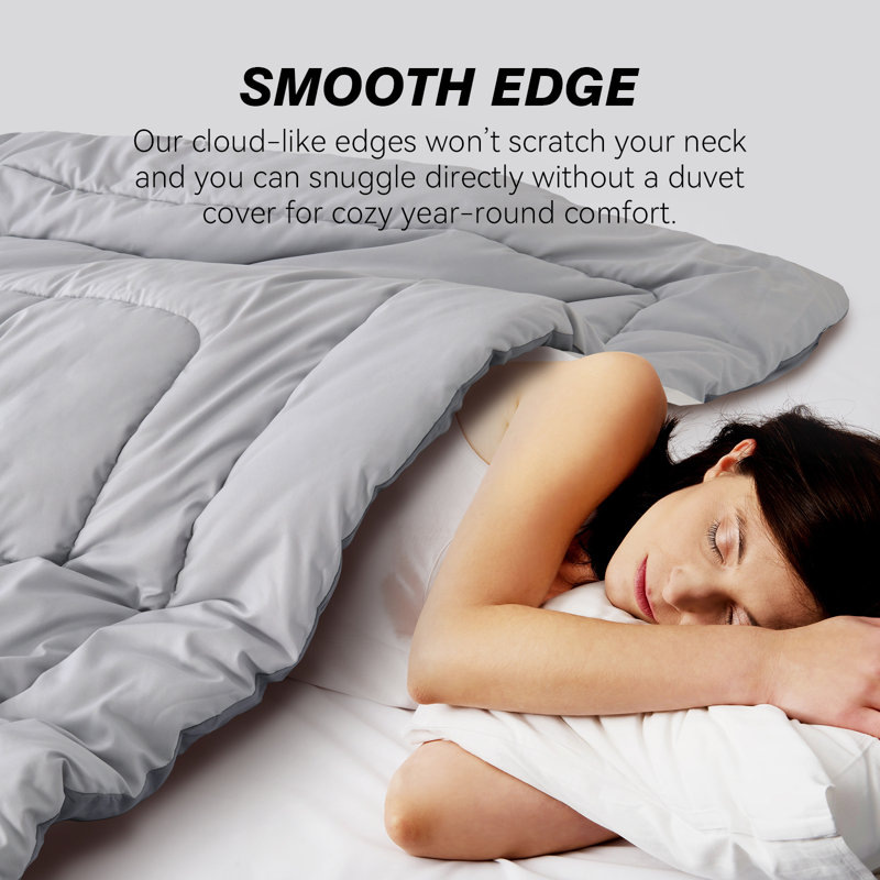  Édredon toutes saisons réversible, édredon de grand lit matelassé en duvet synthétique, couette en microfibre douce de qualité supérieure