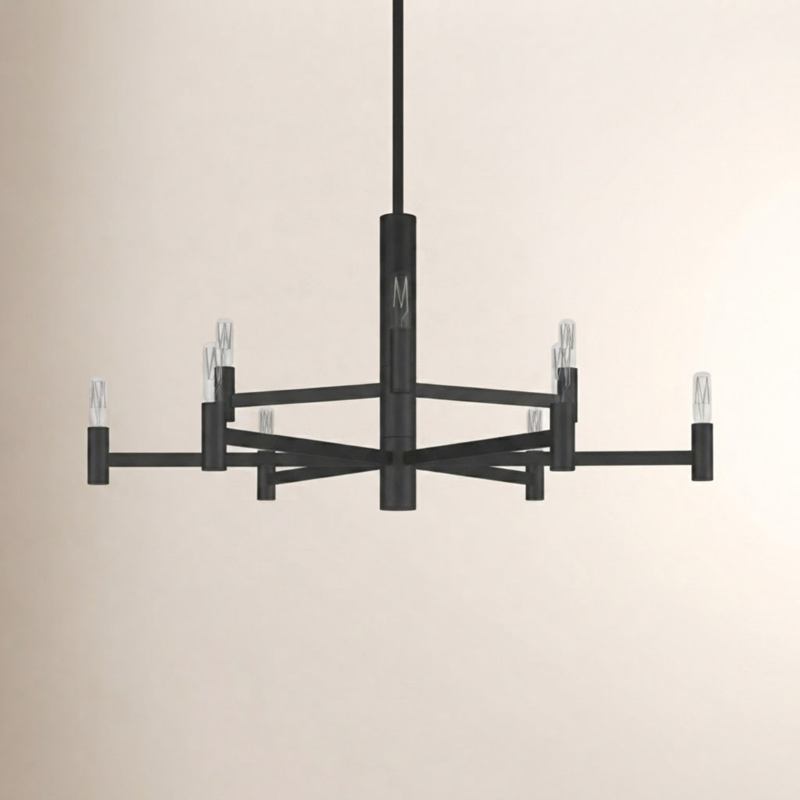 Ilene 9 - Light Dimmable Chandelier, Black