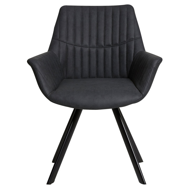 Ryman Leather Armchair, Dark Grey