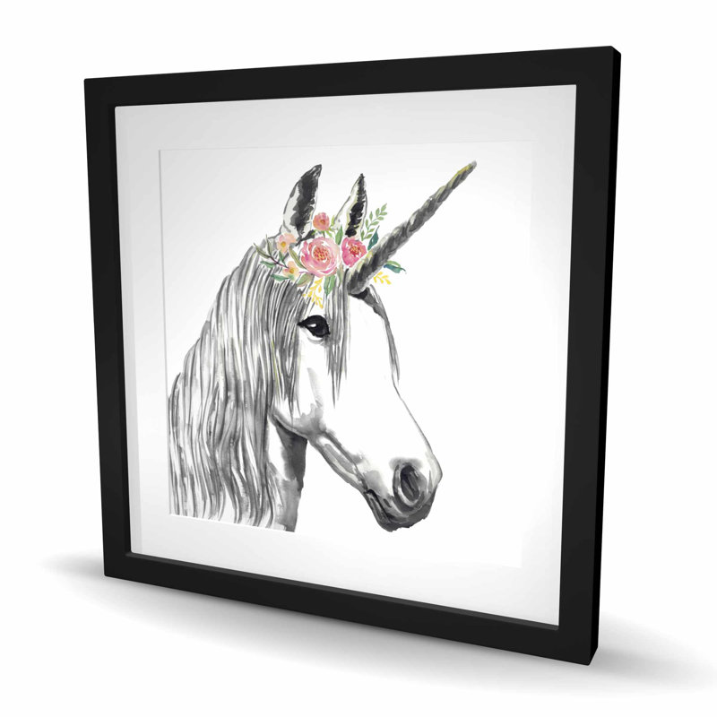 Imprimé matelassé licorne encadrée cheval | Décoration intérieure