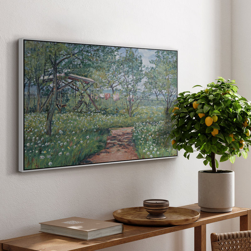 Paysage rétro - CCCL XXVI, H 25 po x l 37 po x P 2 po, Toile encadrée flottée blanche