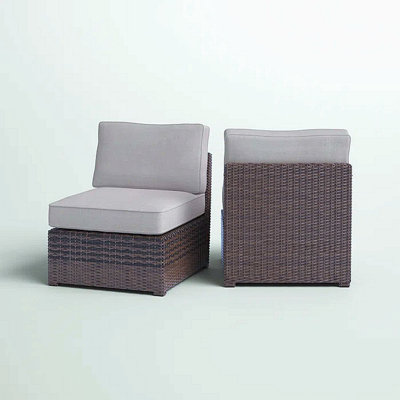 Armless Fully Assembled Patio Chair With Cushions