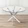 Stanback Round Glass Top Metal Base Dining Table
