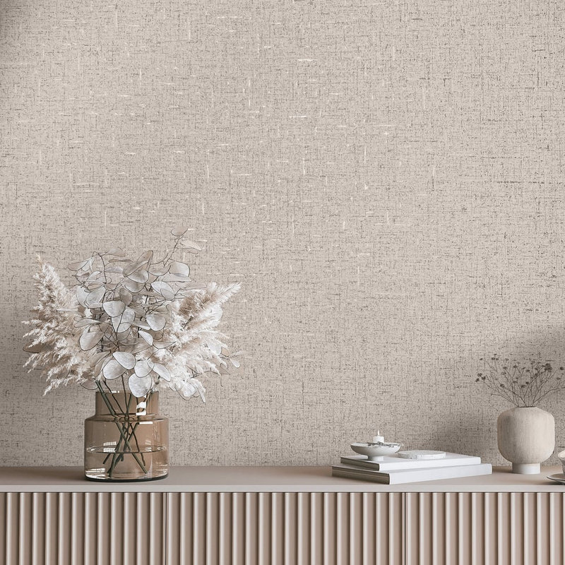 City Romance Collection Shimmery Accents Wallpaper Roll, Beige
