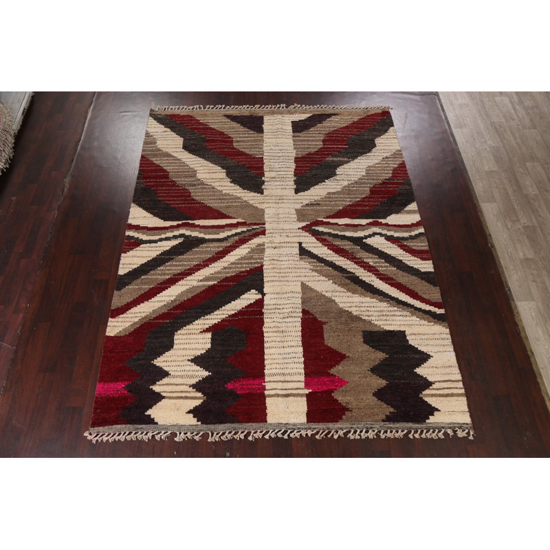 Tapis tribal marocain en laine noué à la main 8 pi 3 po x 10 pi 7 po