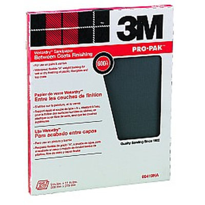 3M 99419NA 9" X 11" 600A Pro-Pak Wetordry Sanding Sheets (25Pk)