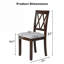 Ensemble de chaises de salle à manger, revêtement en lin, pieds en bois d'hévéa massif, dossier en X moderne pour la cuisine et la maison-826834375