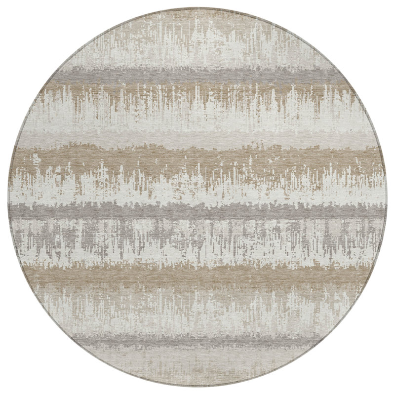 Nyelle Ivory Washable Indoor-Outdoor Rug - , 8' x 8'