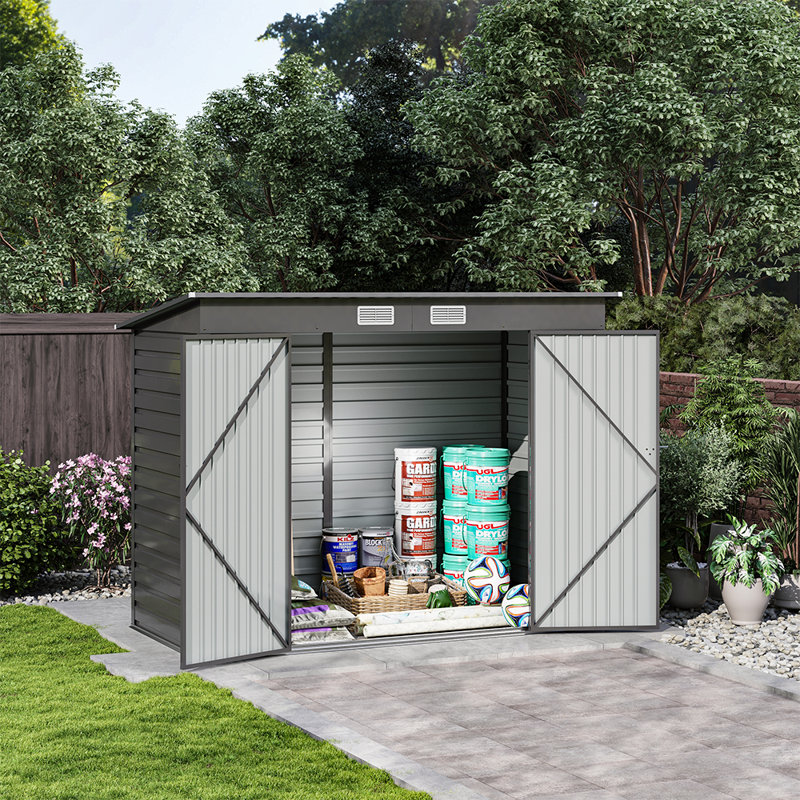 Double Door Metal Storage Shed