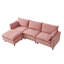 Canapé modulaire moderne en chenille rose de 108,5 po avec repose-pieds pour la maison