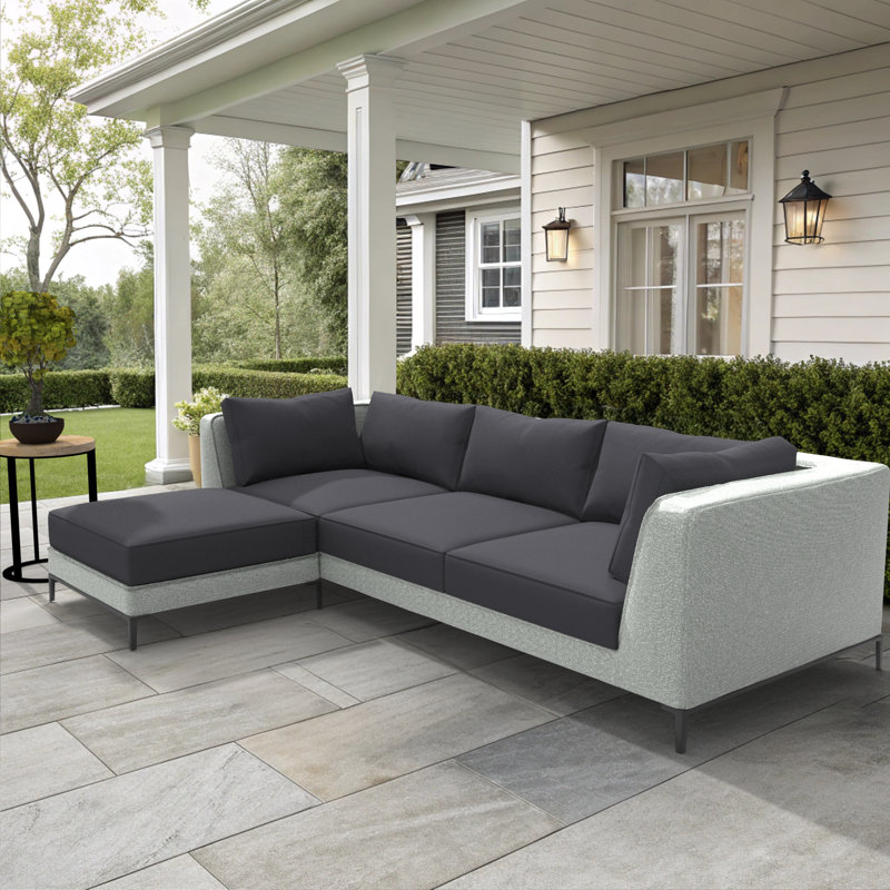 Indoor/Outdoor Sectional Sofa Replacement Cushions Set, 5 Inch, Gray