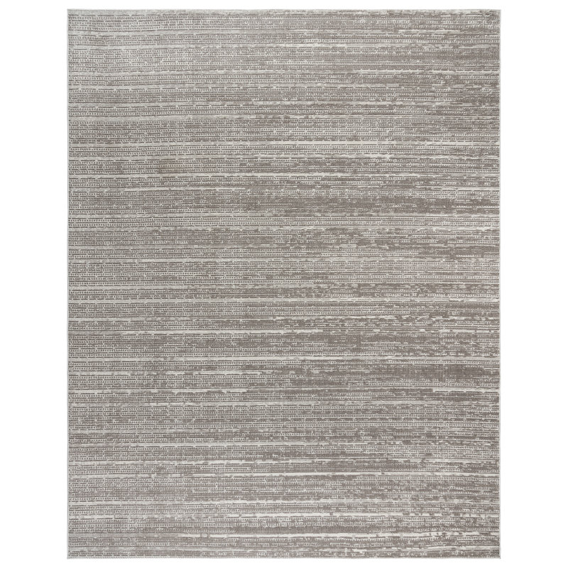 Miesner Dario Modern Striped Polyester High-Low Indoor Area Rug, Rectangle 5'3" x 7'