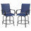 Tabourets de bar d'extérieur avec accoudoirs, ensemble de 2 chaises de patio pivotantes à 360 ° avec tissu en maille haute densité, chaises de salle à manger à cadre en acier pour balcon, bord de piscine, cour