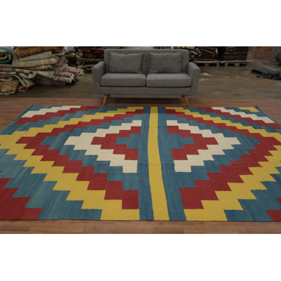 Tapis kilim tissé Artisan 9 x 12 pour la vie contemporaine