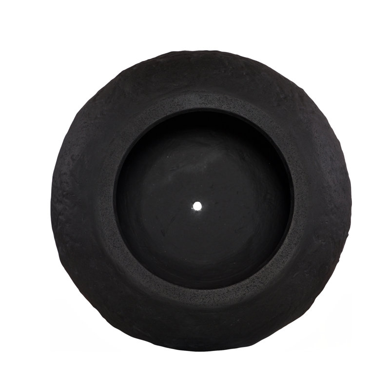 Aera Planter Wide, Black, Small, 16" H x 19" W x 19" D