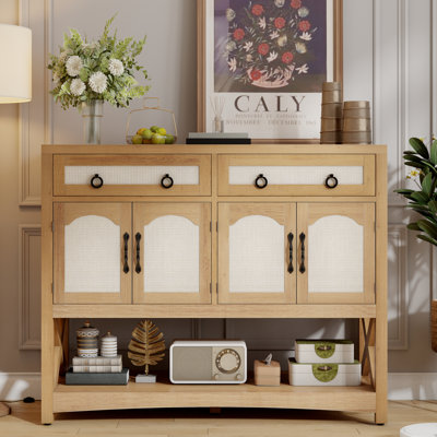 Balconera Farmhouse 47.2" Buffet Sideboard Cabinet With 4 Doors & 2 Drawers by Balconera