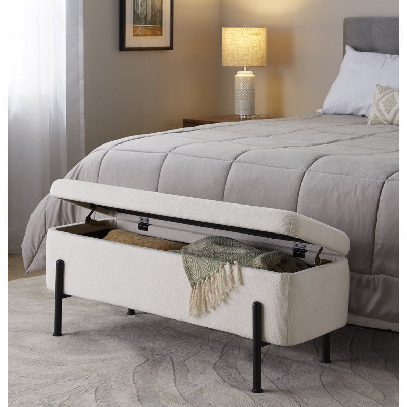Jabaris Storage Bench, Cream, Black