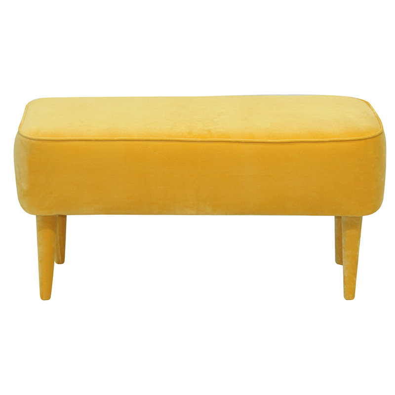 Pastel Upholstered Bench, Yellow