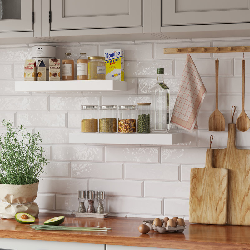 Miha 2 Piece Floating Shelf, White