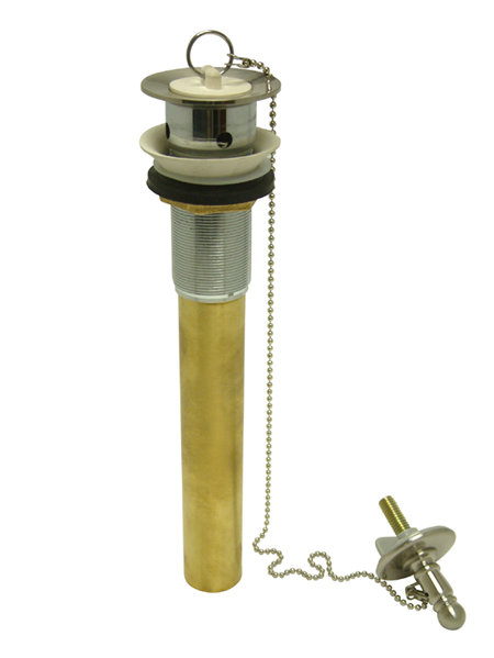 Drain de lavabo pour salle de bain avec chaîne et fiche South Beach, Nickel brossé