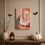«Ghost Bathing in Pink Tub with Black Cat in Halloween», art mural sur toile-972729446