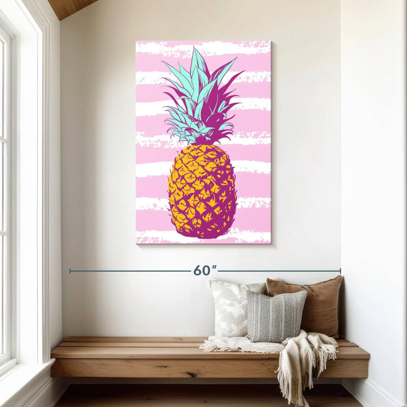 Yarlin Pastel Stripes Pineapple, 45" H x 30" W