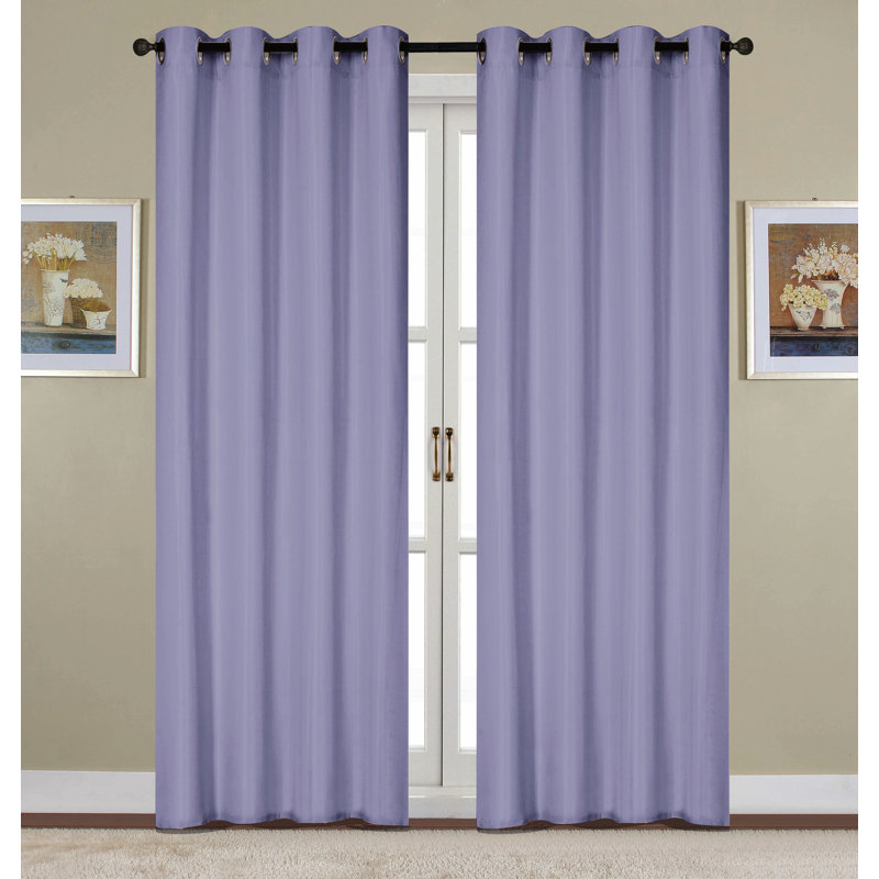Monaca Semi-Sheer Window Curtain Panel with Grommets, 54" W x 84" L, Lilac
