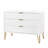 Dumbo 35" Modern Fluted Standard Dresser with 3 Drawers in White-1756988031