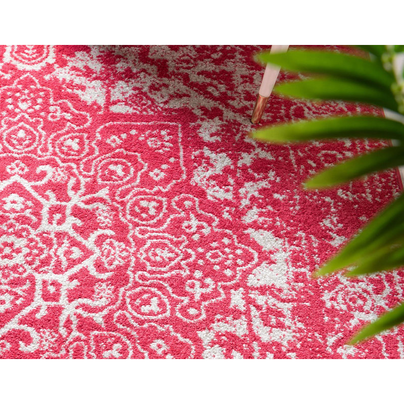 Tapis oriental rose Maxence, Rectangle 7 pi 10 po x 10 pi