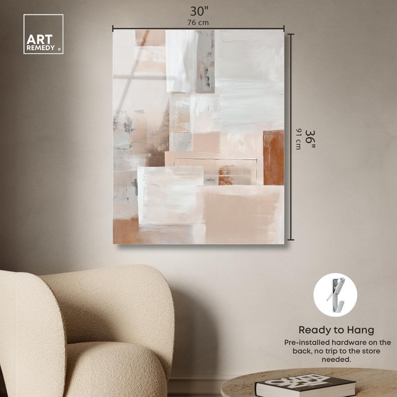 «Rustic Layers I Boho», reproduction d'art par Art Remedy, H 36 po x l 30 po