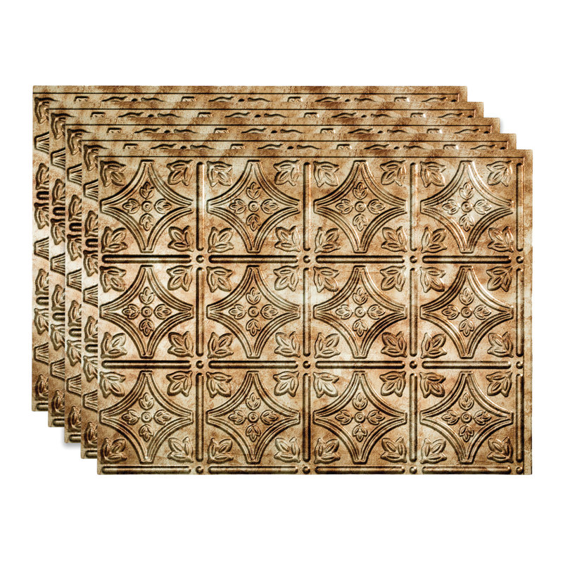 Panneau de dosseret décoratif en vinyle 18 po x 24 po FASÄDE style traditionnel / motif, Bronze Bermudes