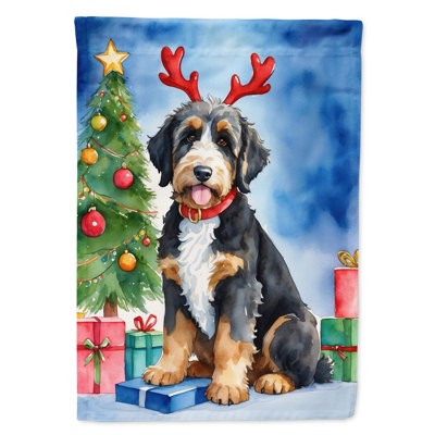 Drapeau de Noël maison de renne