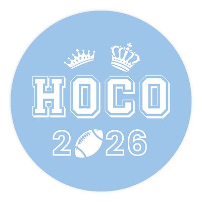 Autocollants HOCO, motif de couronne de football bleu clair et blanc, fête de retour et cadeaux Scrapbook