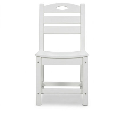 Durable White Hdpe Patio Dining Chairs, Modern Armless Design For Versatile Use