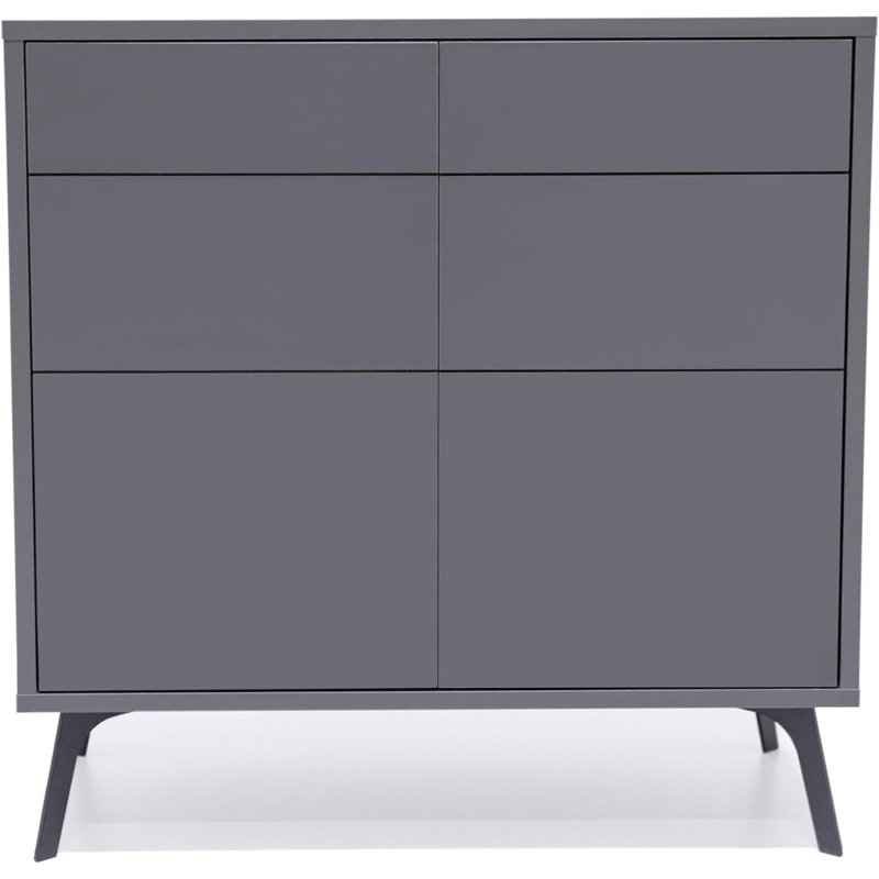 Cristaly 78.74cm Solid Wood Sideboard, Grey