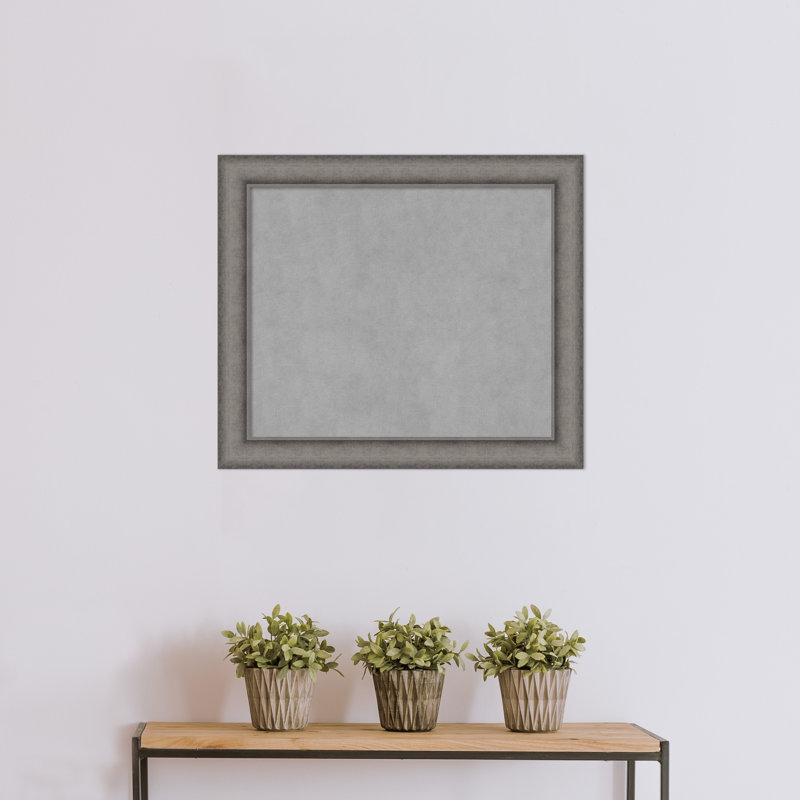 Tableau magnétique encadré en béton bruni Keeton, 24" H x 28" W