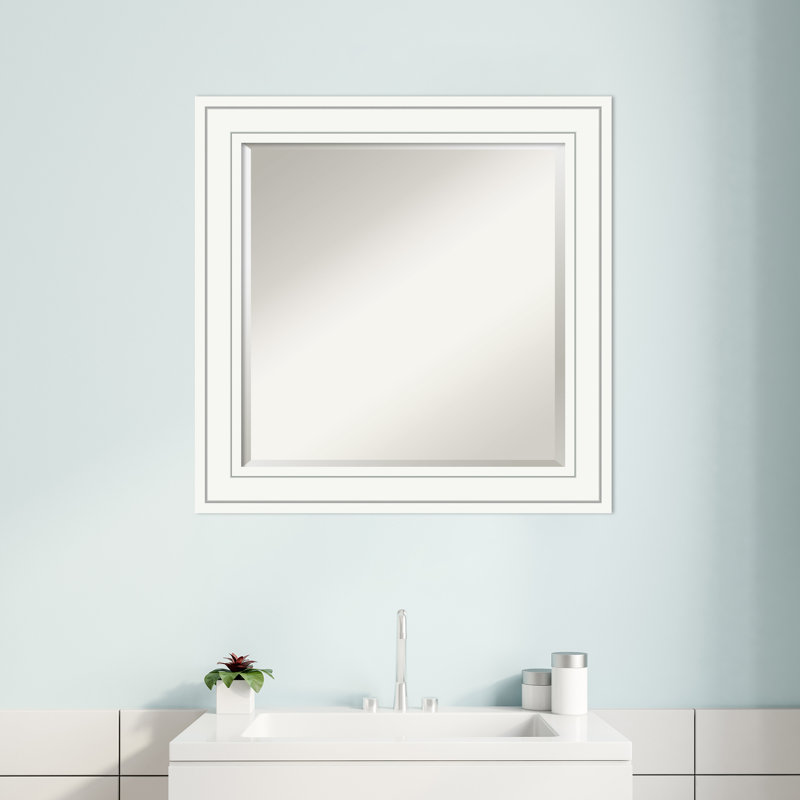 Hawking Wood Flat Wall Mirror, 24.88" H x 24.88" W